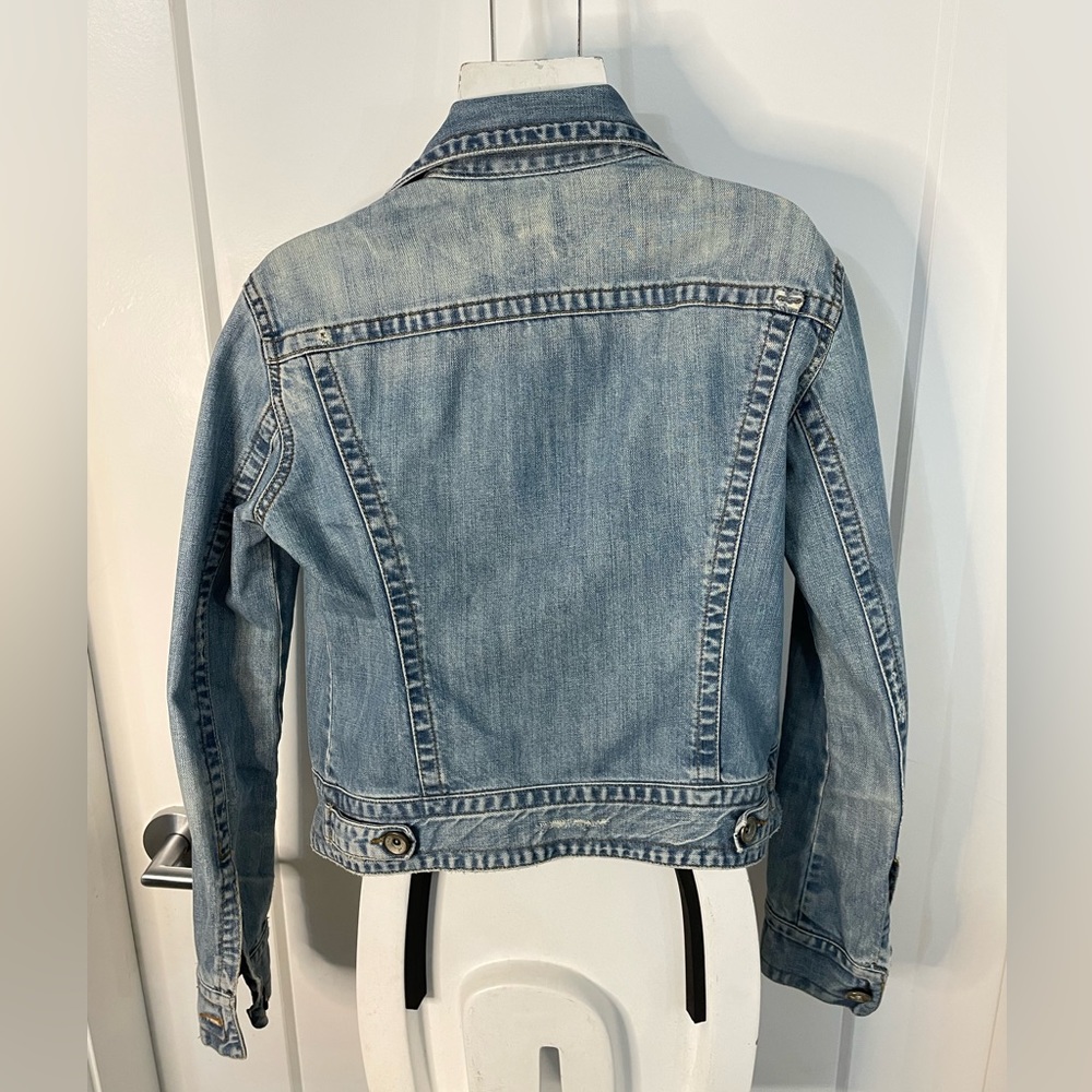 Zara Distressed Denim Jean Jacket Light wash 100% TRF Medium